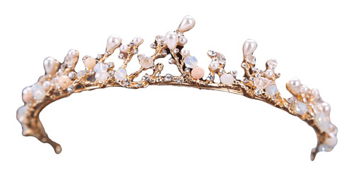 Diadema Con Forma De Tiara Dorada Para Niña Pequeña, Corona