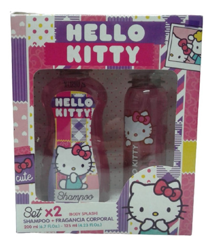 Set Body Splash Infantil Hello Kitty + Shampoo Algabo P8489