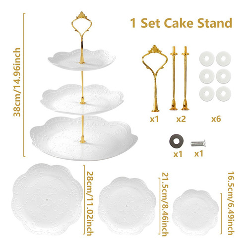 Exhibidor 3 Niveles Soporte Base Para Cupcakes Y Postres