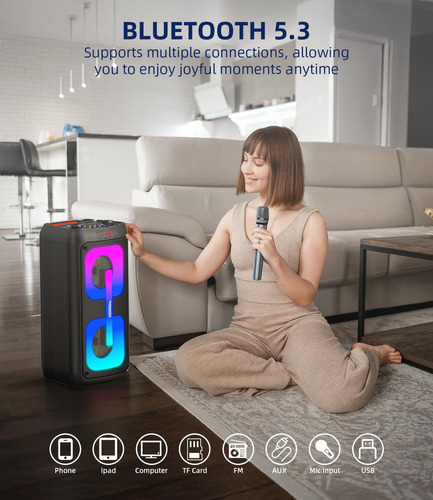 Máquina De Karaoke Gesnada K68 Para Adultos Con 2 Micrófonos