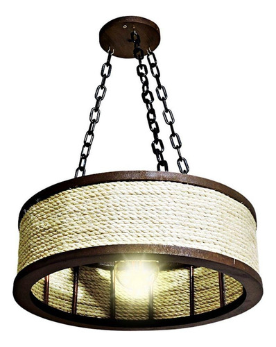 Luminária Pendente Rustica Lustre Corda Sisal Decoração - M