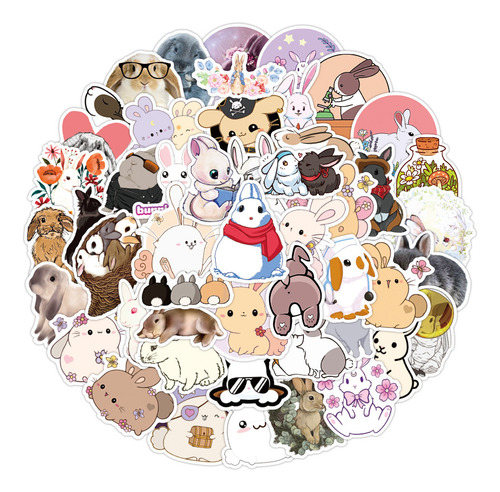 Adesivos De Desenhos Animados De Coelho Para Decoração De Li