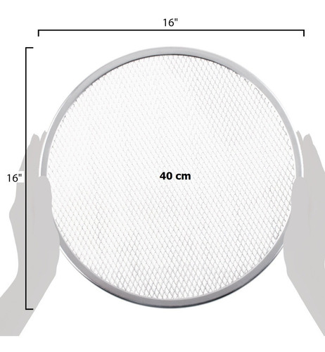 Malla Para Pizza 40 Cm 16 Perforada Aluminio Restaurante