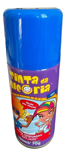 Tinta Temporária Spray Para Cabelo - Azul- 120ml - 02 Un