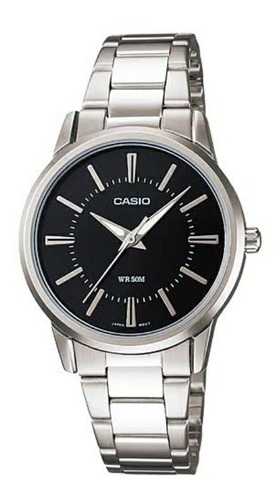 Reloj Casio De Dama Modelo Ltp-1303 Metal Caratula Negra