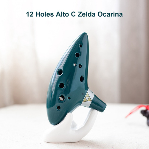 Imagen 6 de 8 de Vaso De Cerámica De 12 Agujeros Alto C Zelda Ocarina