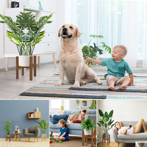 Soporte Ajustable De Bambú Para Plantas De Interior