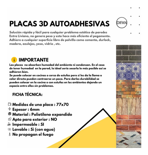 Imagen 6 de 10 de Pared Revestimiento Negro Placa 3d Auto Adhesiva!