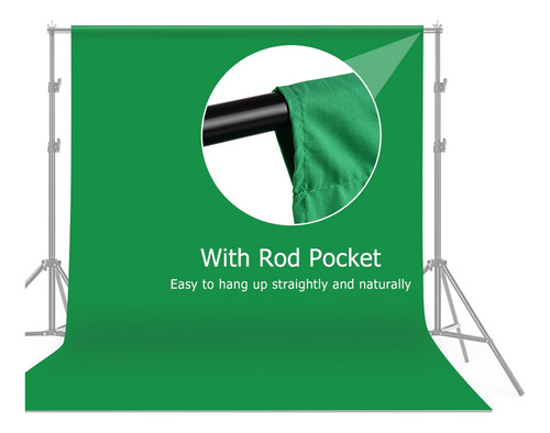 Imagen 4 de 9 de Pantalla Verde De Fondo Profesional De 2x3 M/6.6x10 Ft