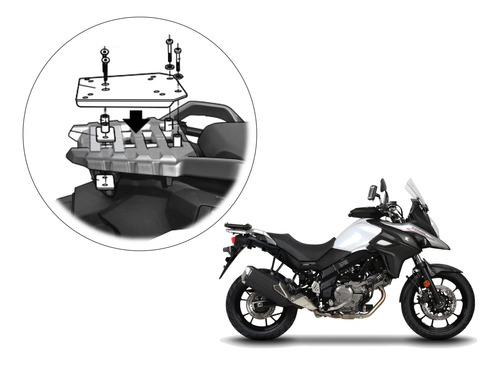 Kit Shad Sh58x Titânio Luz Freio Base Suporte V-strom650 19+