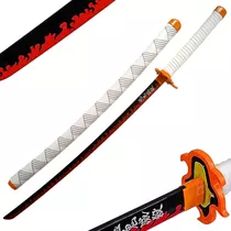  HanBon - Espada forjada de Demon Slayer de metal, espada  Rengoku, espada de anime, espada katana samurái japonesa, espada real de  acero T10, hoja de espiga completa, muy afilada, puede cortar