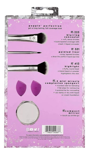 Set De Brochas Para Ojos Esponjas Espejo Real Techniques 6pz Gris
