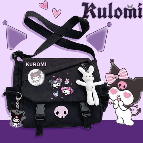 Bolso De Hombro Kuromi Anime Sanrio Cartoon Para Estudiantes