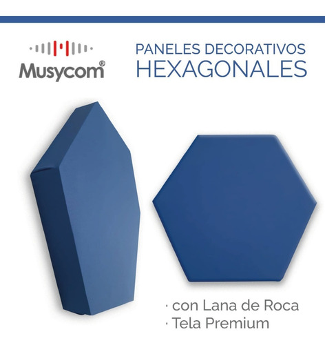 Imagen 2 de 7 de Paneles Acústicos Decorativos Hexagonales 5x50cm By Musycom