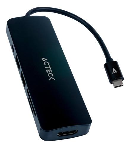 Hub Acteck Gate 6 Dh660 Multipuerto 6 En 1 Usb-c Hdmi 4k Sd