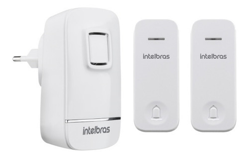 Campainha Sem Fio Volume Ajustavel Tomada 2 Pontos Externo Cor Branco