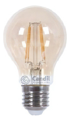 Lámpara Filamento Led Bulbo Vintage E27 4w Ambar - Candil Luz Blanco Cálido