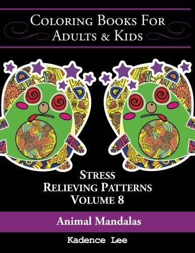 Coloring Books For Adults  Y  Kids Animal Mandalas Stress Re