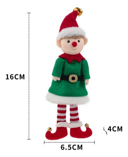 Lindo Muñeco Elfo De Navidad Colgante De Árbol De Navidad