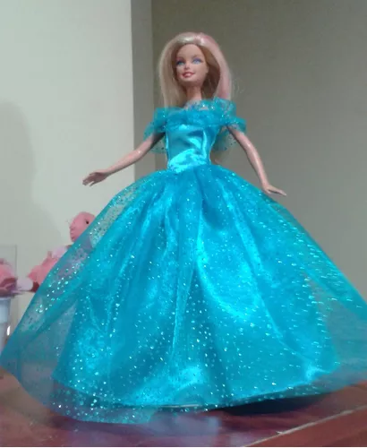 Vestido Cinderela Noiva Para Boneca Barbie + Acessórios 04a