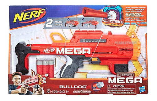 Nerf Mega Bulldog + 6 Dardos Hasbro Original Mas Precisos