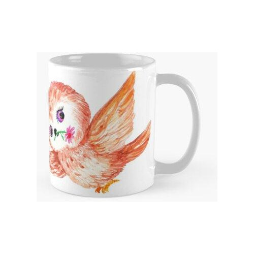 Taza Pájaro Dulce Bebé Búho. Buho De Acuarela. Genial Bebé B