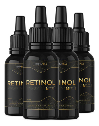 4 Frascos Retinol 8em1 Biolax Vitamina K2 Pele Sabor Sem Sabor
