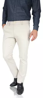 Pantalon De Vestir Caballero Corte Slim Fit Algodón Strech