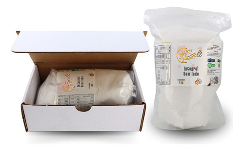 Sal Sem Iodo Integral 100% Natural Ultrafino 1kg Com 2 Unid