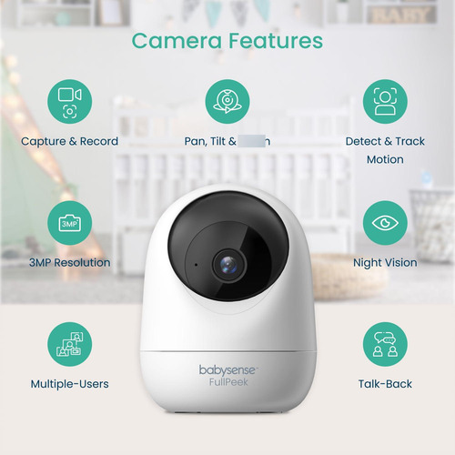 Monitor De Video Para Bebés Babysense Fullpeek 3 Mp Wifi Color
