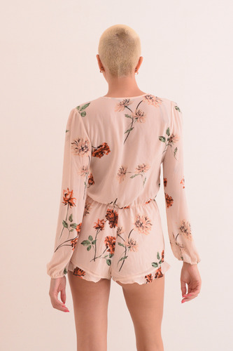 Monoprenda Floreada Gasa Importada Forever 21 Elegante Cute Rosa Estampado S