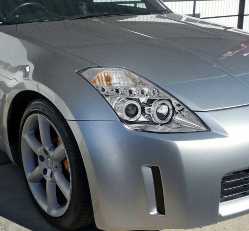 Nissan 350z 2003 - 2005 Juego Faros Ojo De Angel Fondo Cromo