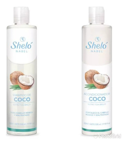 Shampoo, De Coco + Acondicionador De Coco, Shelo Nabel...