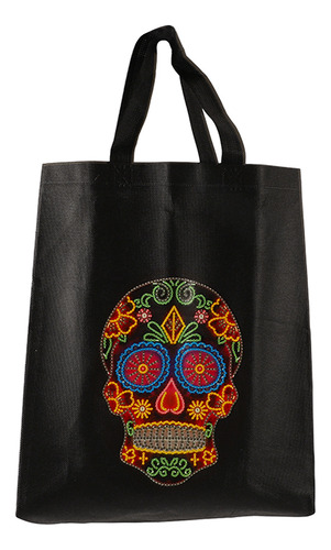 Kit De Bolsos Con Strass Para Pintar Una Calavera Sobre Negr