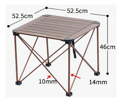 Mesa Plegable De Aluminio Medium Naturehike Color Gris