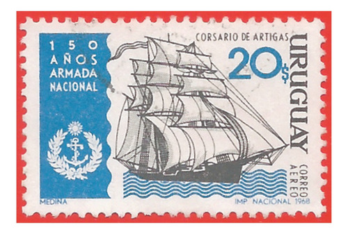 1968. Estampilla Corsario De Artigas, Uruguay. Slg1