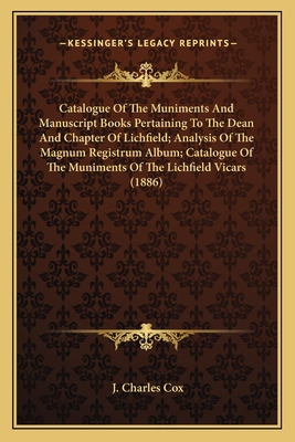 Libro Catalogue Of The Muniments And Manuscript Books Per...