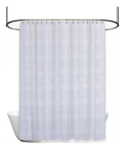 Cortinas De Baño Tela Jacquard Waterproof Premium Antihongos Color Gris