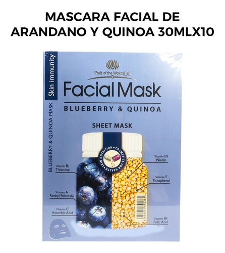 Mascara Facial De Arandano Y Quinoa 30mlx10 Piezas.