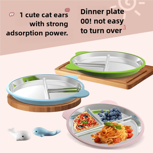 Plato De Acero Inoxidable 304 Con Base De Silicona