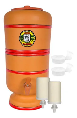 Filtro De Barro 6 L Capacidade 12 Litros 2 Velas E 2 Boias