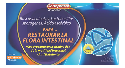 Genobiotics Probióticos. Caja Con 60 Tabletas Masticables.