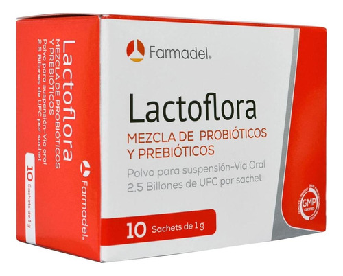 Lactoflora - Farmadel, Probiótico (10 Sachets 1gr) Sabor Sin Sabor