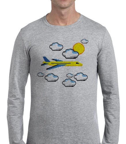 Remera De Hombre Avion Plane Nube Sol Viaje Travel Ml