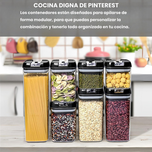 Recipientes Herméticos De Almacenamiento De Cocina Set 7 Pz