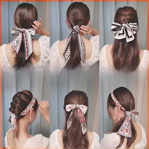 Pañuelo De Seda Retro, Accesorios Para El Cabello Para Mujer