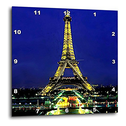 Reloj De Pared Dpp_587_3 Torre Eiffel, 15 Por 15 Pulgad...