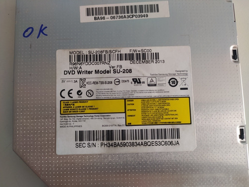 Drive Leitor Gravador Cd Dvd Su-208 Para Notebook (ml105)