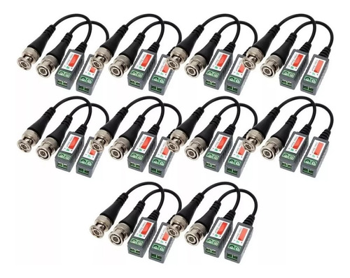 10 Par Video Balun Passivo Cftv Conversor Utp Hd Ahd/tvi/cvi