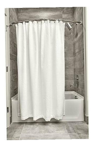 Interdesign Waffle Weave Fabric Shower Curtain, Luxury Hotel
